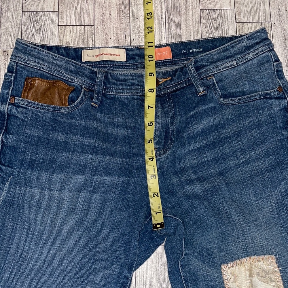 ❗️SOLD❗️Pilcro And The Letterpress Hyphen Boyfriend Patchwork Jeans Size 27 - Picture 9 of 15